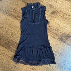 Free People Black Lace Tunic Dress